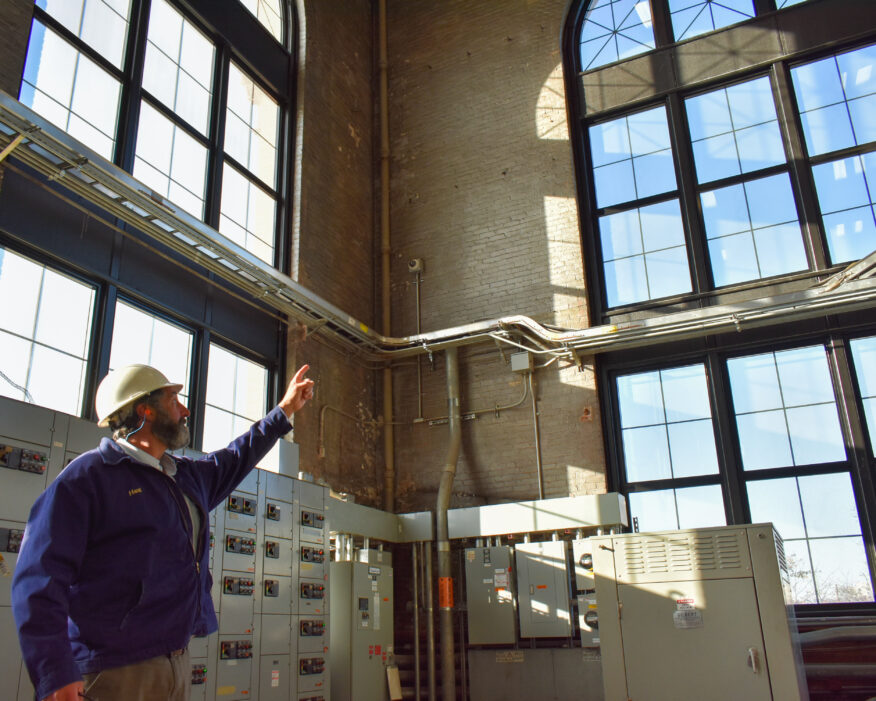 Tom Hart standing inside a Steam Plant
