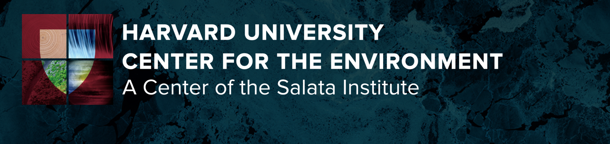 Harvard University Center for the Environment logo. "A center of the Salata Institute"