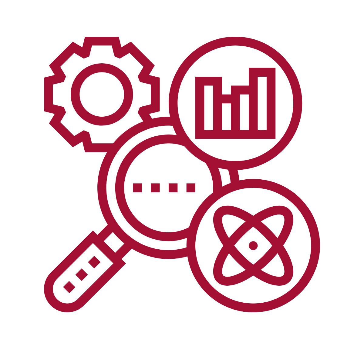 Icon representing research.